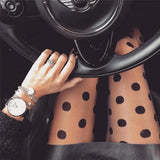 Girl Stockings Women Sexy Sheer Lace Big Dot Pantyhose Stockings Tights Dots High Quality Funny stockings female