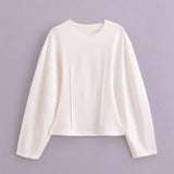 Fongt Women's INS Explosion Fashion Casual Round Collar Blouse + Casual Pants Set