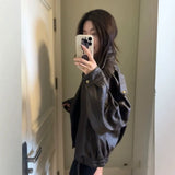 Fongt Heavy Industry Pu Leather Jacket Autumn Sweet Cool Hot Babes Oversize Premium Locomotive Jacket