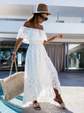 Fongt Lace Dress White Beach Dress New Chest-In-A-Side Sexy Dress Woman