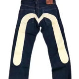 Classic Niche Ins Printing Men And Women Loose Trend Jeans Straight Casual Pants-Outfit
