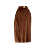 Fongt Kong Style Retro Open Skirt Winter With Sweater Medium Long Korean Temperament High-Waist Thin As Hips A Skirt