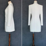QUALITY New Fashion 2023 Runway Designer Dress Women's Long Sleeve Double Breasted Notched Collar