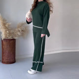 Fongt 2025 New Solid Color Casual Blouse Loose Comfortable Design Micro-Thorn Trousers Set Woman
