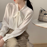 Fongt White Shirt Female Long Sleeve Spring Design Fashion Niche Shirt Professional Interview