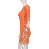 Women Sexy Tassel Lace Mini Dress Hollow Out Mesh Bodycon Dresses 2021 Summer Night Club Party Flocking Fairy Core Fall