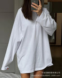 Fongt Spring And Autumn New Solid Color Long-Sleeved T-Shirt Women Hot BF Wind Lengthn Cotton Top 3317A