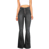 Fongt Spring And Summer New High-Rise Elastic Micro-Tipped Jeans Woman