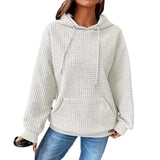 Fongt Wish Autumn And Winter Explosion Of Solid Color Hooded Drawstring Fashion Long-Sleeved Lady's Loose Dress