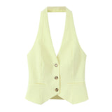 Fongt New Hanging Neck Vest Shirt 2010832 Double Folding Trousers 4661428