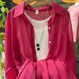 Fongt Thin Coat Women's Summer New Loose Anti-Ultraviolet Breathable Ice Sleeve Shirt Long-Sleeved