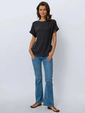 Fongt Summer Blouse Women's Short-Sleeved Shirt Casual Round-Neck Short-Sleeved T-Shirt