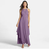 Burst Version Of Hanging Neck Nail Beads Large Shoulder-Length Sexy Dress Chiffon Dress Long Dress-Outfit