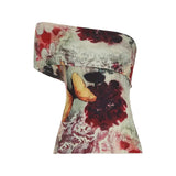Fongt Cloth Forgets Ancient Butterfly Tie-Dye Print Shoulder Asymmetric Tsets Hottie Wind Tight Short T-Shirt