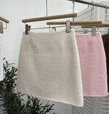 Fongt Shooting Pink Hair This Dress Girl Autumn And Winter High Waist A-Buffed Short Skirt Anti-Light One-Step Skirt 8871