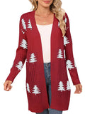Fongt And Winter New Sweater Women's Knitted Loose Christmas Cedar Embroidered Cardigan Jacket