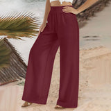 Beautiful Elastic Trousers Linen Casual