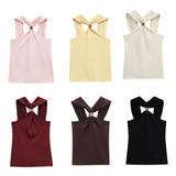 Fongt Women's Clothing INS Net Red Pop Sexy Hot Babes Gold Set And Knots Vest Top