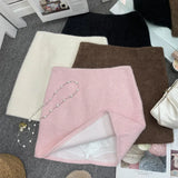 Fongt Shooting Pink Hair This Dress Girl Autumn And Winter High Waist A-Buffed Short Skirt Anti-Light One-Step Skirt 8871