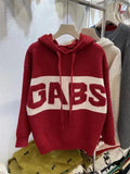 Hoodie Sweater Women's Coat 2024 Autumn And Winter New Lazy Korean Version Of Loose Letter Hooded Sweater-Outfit