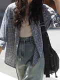 Fongt Plaid Shirt Coat Women's Spring New Design Sense Of Small Gentle Korean Temperament Shirt Loose Top