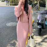Fongt 2023 Socialite Royal Sister Fashion Senior Knit Top Skirt Two Sets Of Small Fragrant Wind Professional Suit Female-Outfit