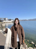 Fongt Coat Women Winter Fur Integrated 2025 Lazy Wind Environmental Protection Fur Warm Collar Long Loose