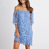Fongt And Summer 2025 New Color Lace Lace Mid-Sleeve Commuting Dress With Braided Short