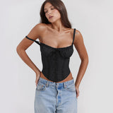 Fongt Summer New Lace Splicing Tie With Sexy Blouse Babes Sling Vest Woman