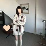 Fongt New Miu Knitted Top Three Sets Of Women's Autumn And Winter Knitted Cardigans Outside The 100-Fold Skirt Set