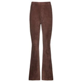 Wide Leg Pants Corduroy High Waist