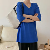 New 2022 Chic Korean Fashion Sweaters Knitted Women Autumn Winter Oversized Minimalist Style Elegant Tops