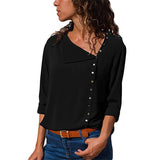 Tops And Blouses 2020 Fashion Long Sleeve Skew Collar Chiffon Blouse Casual Tops Plus Size Elegent Work Wear