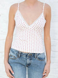 Women Heart Print Camis V Neck Lace Patchwork Sweet Slim 2023 Spring Fashion Ladies Sexy Crop Tops Casual Girls Y2K Top Cute-Outfit