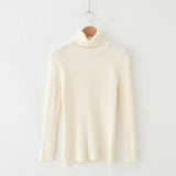 2022 Women Turtleneck Sweater Basic Casual Solid Knit Jumper Korean Sweater Slim Pull Femme Top Elasticity Winter