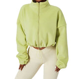Fongt Loose Rope Zippered Sweater Fashion Hot Girl Dress Thick Sports Coat Peumen Autumn Winter