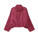 Fongt Women's 2025 New Fashion Velvet Texture Jacket Coat 4344155