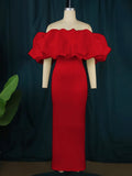 Fongt Tector-Bosing Dress Bubble Sleeve Bag-Mast Party Dress Party Dress