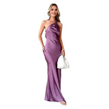 Fongt New Trendy Slanted Sling Fashion Showback Party Dress Dress Woman