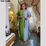Summer African Dresses For Women Elegant Dashiki Vneck Patchwork Long Maxi Dress Muslim Abaya Ladies Traditional Africa