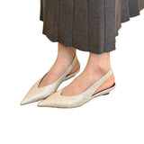 Fongt Low-Heeled Apricot-Colored Single-Shoe Fairy Shoes 2025 New Spring And Summer Pointed Skirts With Skirts Late Evening Single Shoes