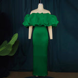 Fongt Tector-Bosing Dress Bubble Sleeve Bag-Mast Party Dress Party Dress