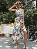 Women's Wear Station Summer New Print Sexy V Collar Sleeveless Dress-Outfit