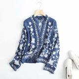 Fongt Women's New Embroidered Long-Sleeved Shirt 880