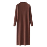 Fongt And Winter With Coat Sweater Dress Women Loose Fashion With Medium And Long Bottoming Over The Knee Knit Dress