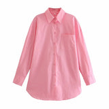 Fongt And Summer 2025 New Ins14 Color Pocket Dress Women's Basic Long-Sleeved Shirt