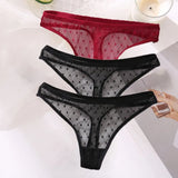G-String Sexy Mesh Transparent Lace Panties Women Underwear Pantys Low-Waist Female Underpants Perspective Briefs