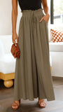 2023 Spring Summer Women Wide Leg Pants Casual High Waisted Long Skirt Pants for Girls Lace-Up Pants Брюки С Высокой