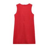 Fongt V-Neck Solid Color Short Dress 2025 Spring Set Head Bow Ornamental Female Miniskirt