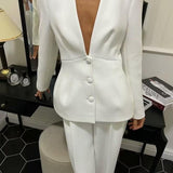 Fongt New Women's Clothing Mature Temperament Commuting Solid Suit Suit